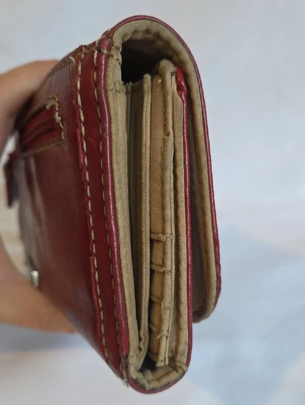 Nine West Red Leather Lace-Accent Wallet
